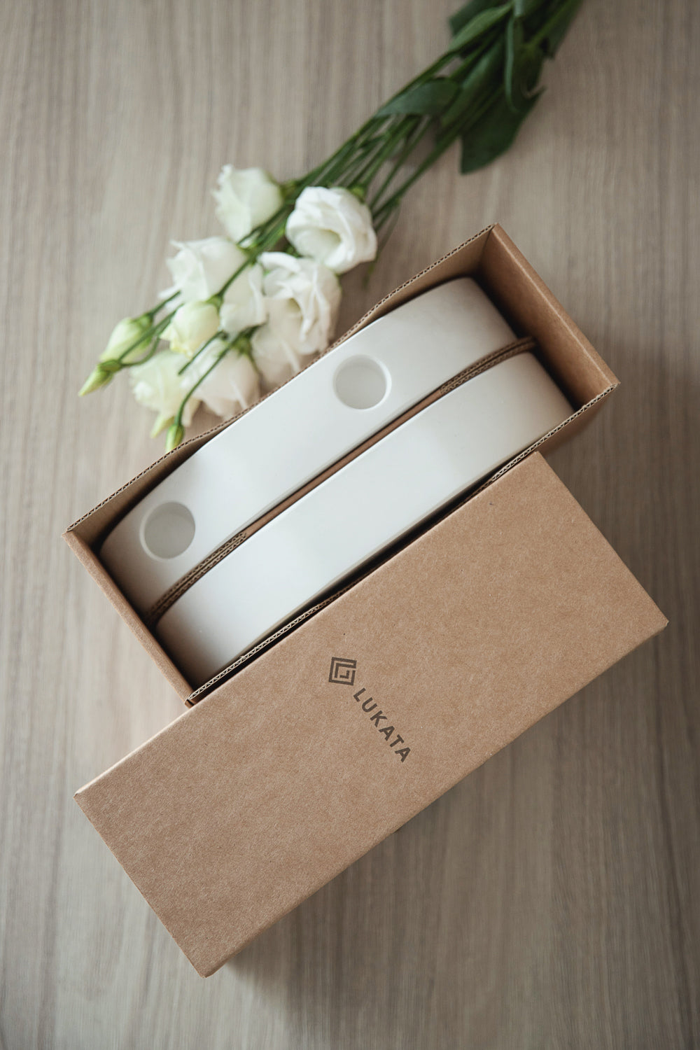 Handcrafted Gypsum Candlestick Holder for Four Long Candles