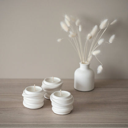 Scented Candles in Curved Jar - Coconut Wax Candles Set of 4