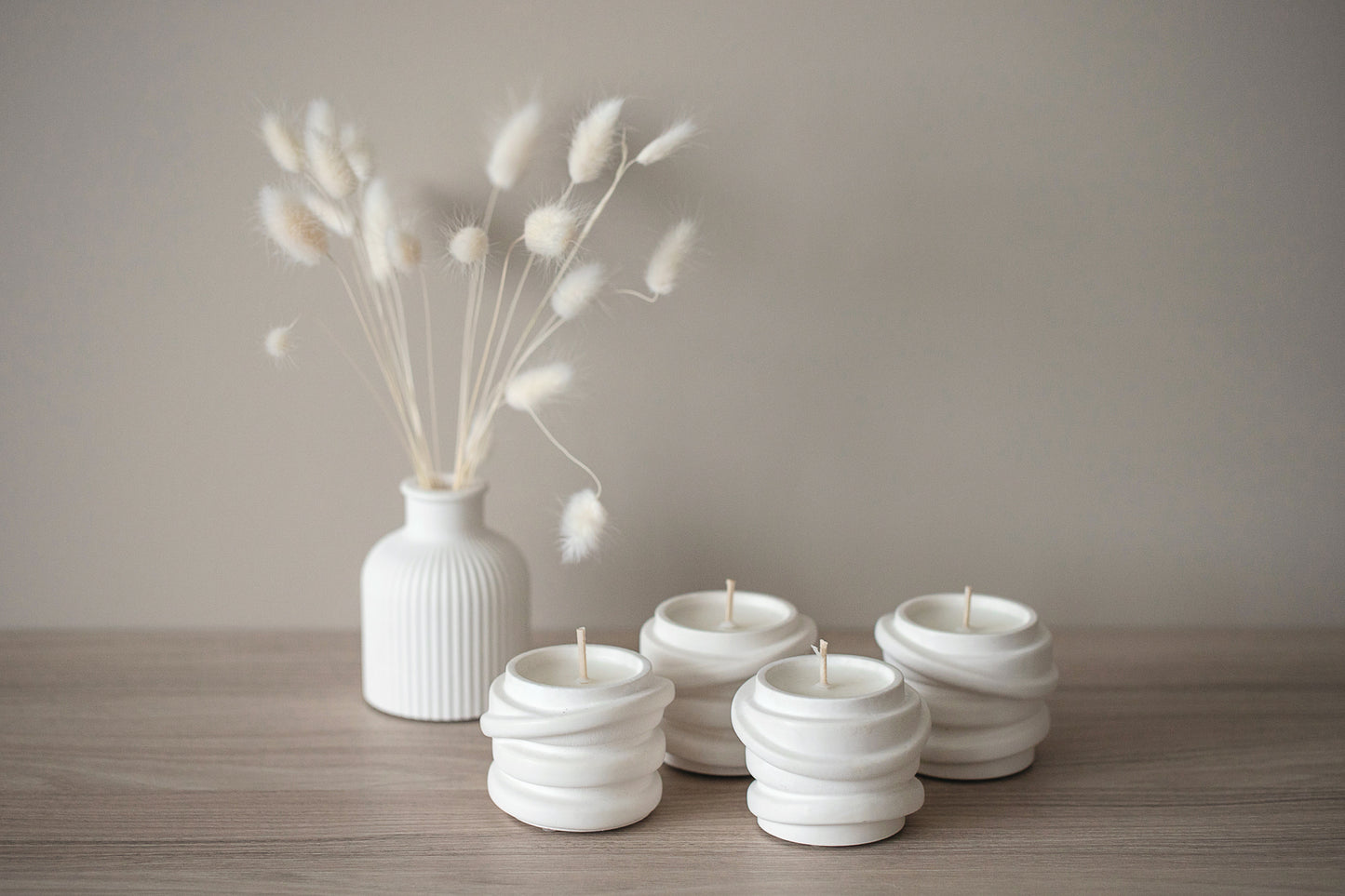 Scented Candles in Curved Jar - Coconut Wax Candles Set of 4