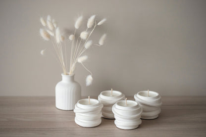 Scented Candles in Curved Jar - Coconut Wax Candles Set of 4