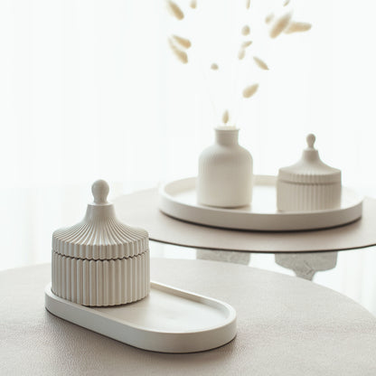 Duftkerzen- und Tablett-Set Handgemacht aus Kokoswachs, Aromaölen & Holzdocht