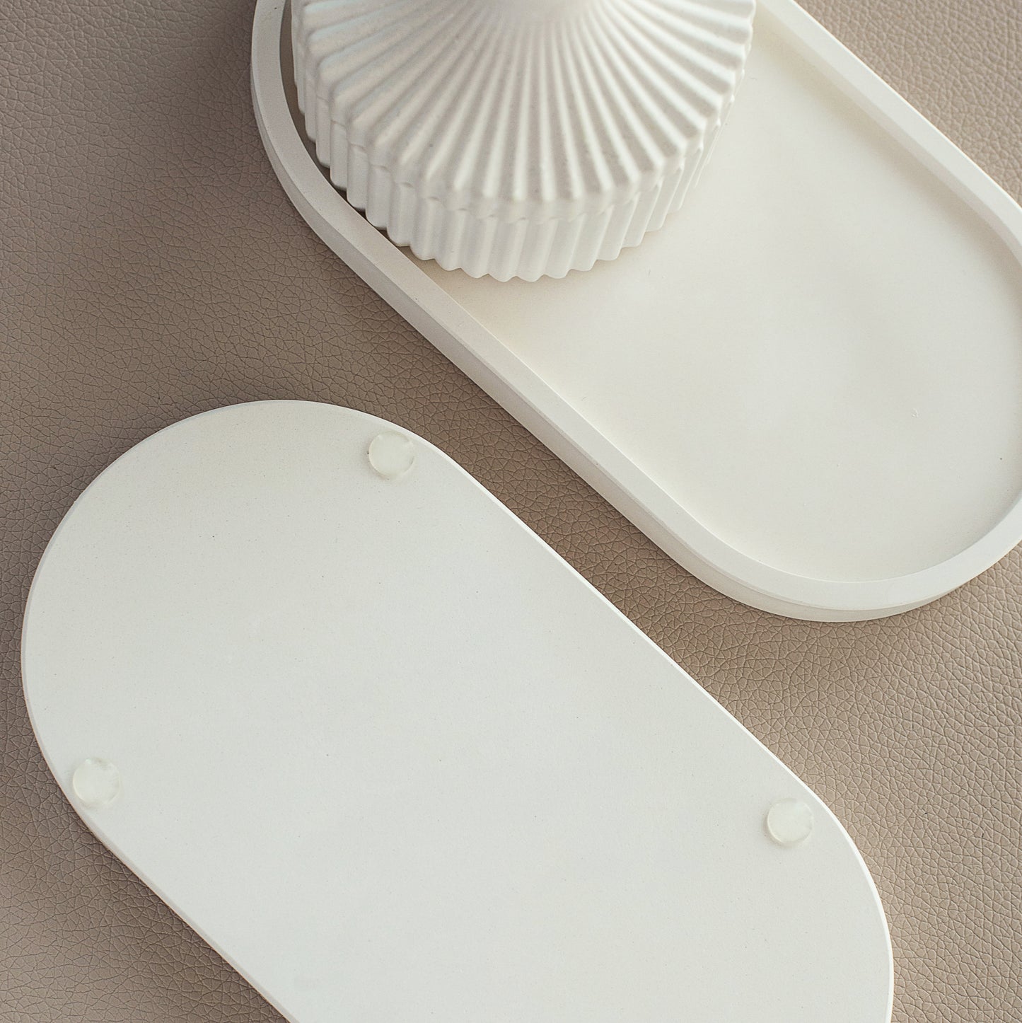 Duftkerzen- und Tablett-Set Handgemacht aus Kokoswachs, Aromaölen & Holzdocht