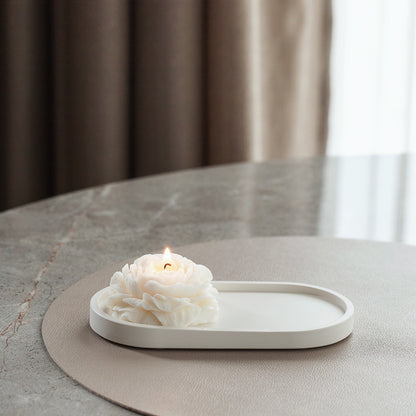 Elegant Peony Scented Candle – Handmade Rapeseed Wax Pillar Candle, Housewarming Gift Idea