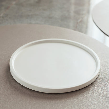 Rundes Gips-Tablett für Kerzen, Schmuck, Raumdüfte