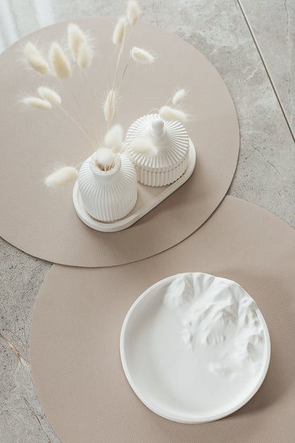 Gips-Tablett mit atemberaubendem Reliefdetail für Düfte und Schmuck