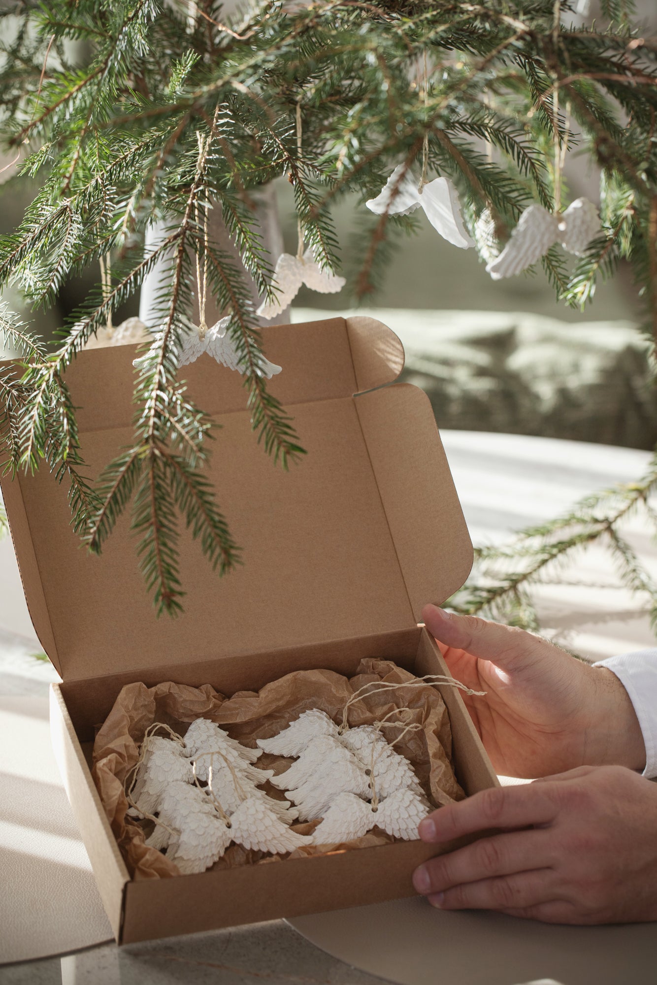 Engelsflügel Ornament Set mit 8 Stück – Elegante Weihnachtsbaumdekoration & durchdachte Geschenkidee