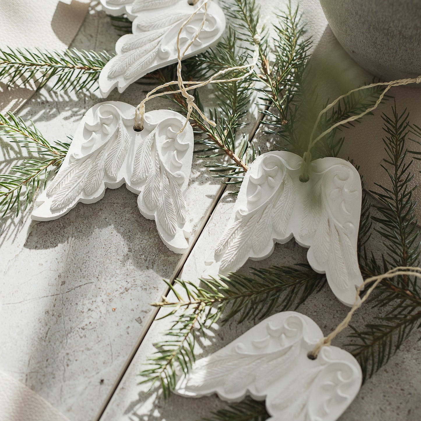 Einzigartige Weihnachtsbaumdekoration - Engelsflügel Ornament & Einweihungsgeschenkidee (6 Stück)