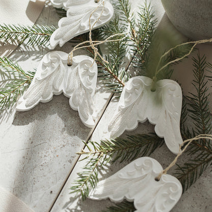 Einzigartige Weihnachtsbaumdekoration - Engelsflügel Ornament & Einweihungsgeschenkidee (6 Stück)