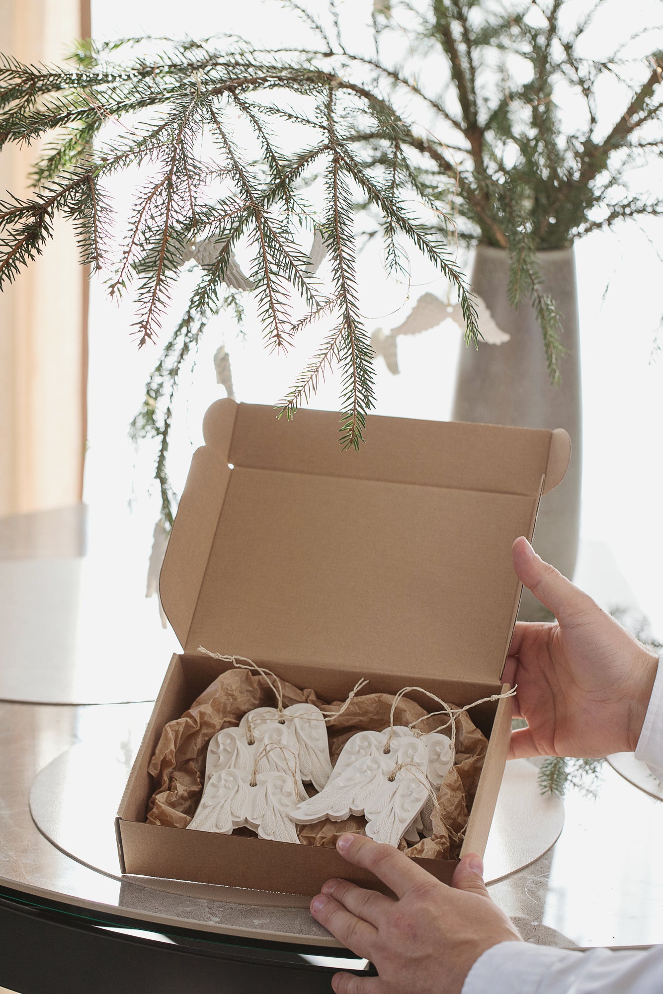 Einzigartige Weihnachtsbaumdekoration - Engelsflügel Ornament & Einweihungsgeschenkidee (6 Stück)