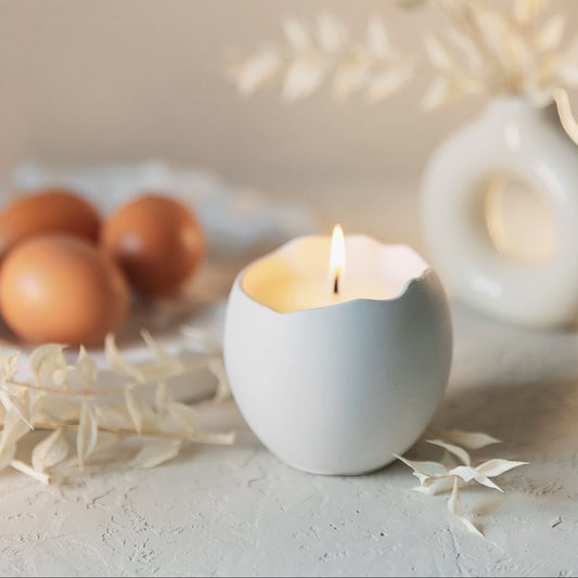 Handgefertigte Kerze im Gipsbehälter – Kokoswachs, Baumwolldocht, 14 Stunden Brenndauer – Minimalistisches Wohnaccessoire Geschenk