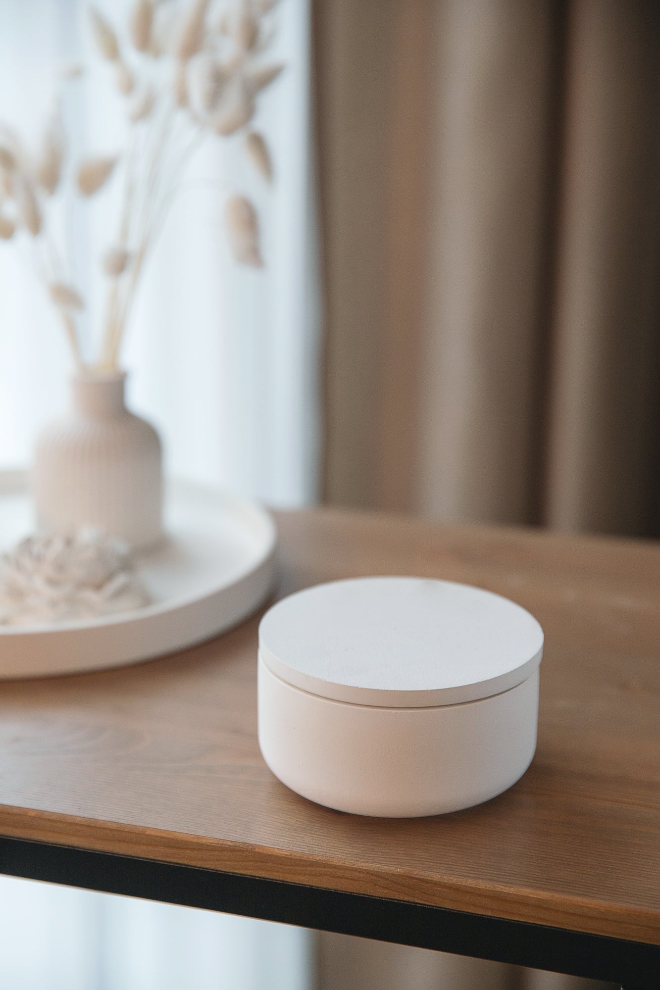 Elegantes weißes Gipsglas – Handgefertigter Badezimmerhalter für Wattestäbchen & stilvolle Aufbewahrung