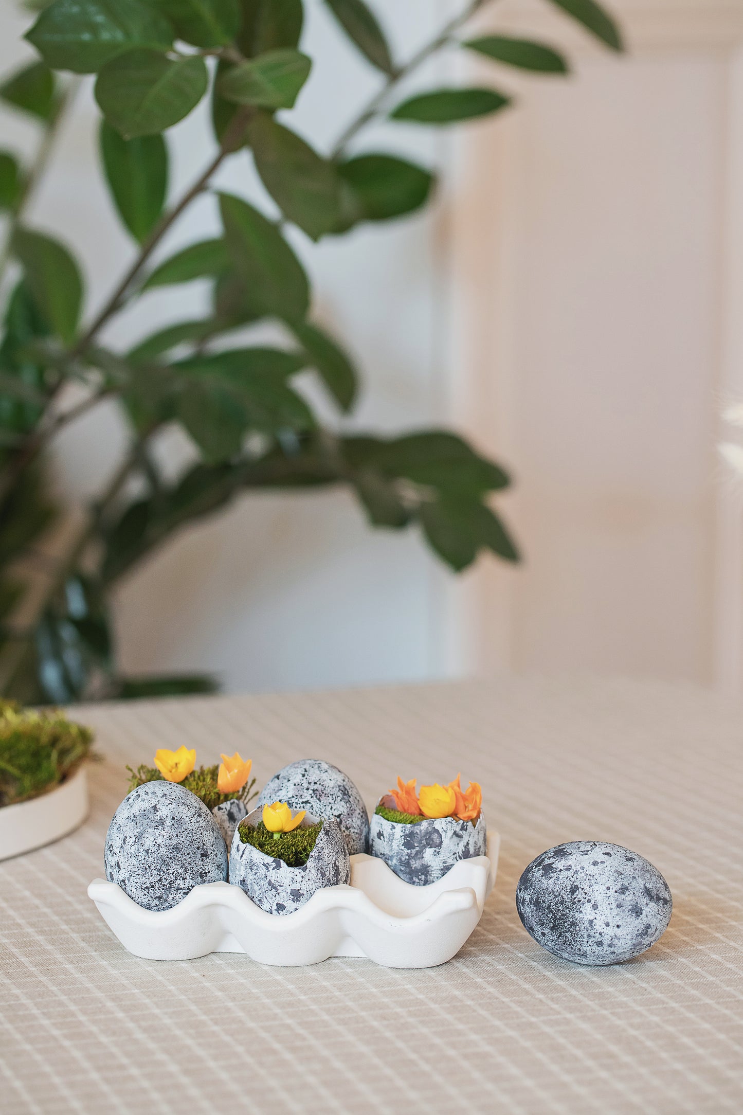 Handgefertigter weißer Ostereierhalter – 6-Fächer Eierablage & Aufbewahrungsschale, eleganter Eierkarton für Küchenaccessoires