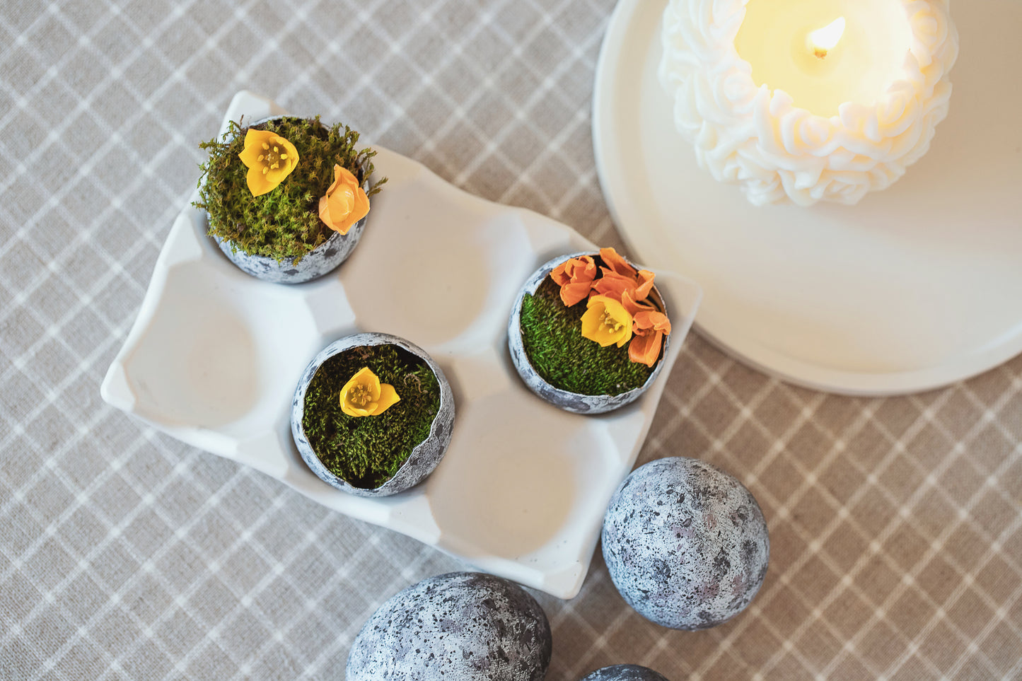 Handgefertigter weißer Ostereierhalter – 6-Fächer Eierablage & Aufbewahrungsschale, eleganter Eierkarton für Küchenaccessoires