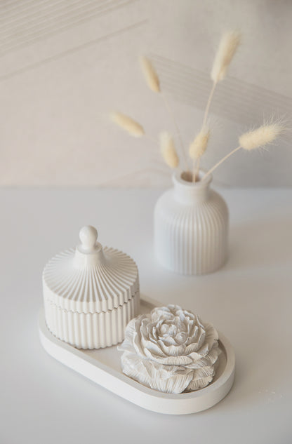 Gips-Pfingstrosenblüte, Wohnaccessoire Element