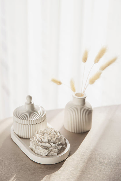 Gips-Pfingstrosenblüte, Wohnaccessoire Element