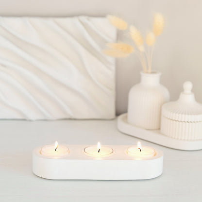 Gips-Teelichthalter für Aroma-Proben und elegante Wohnkultur
