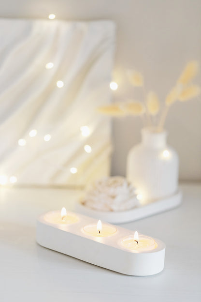 Gips-Teelichthalter für Aroma-Proben und elegante Wohnkultur