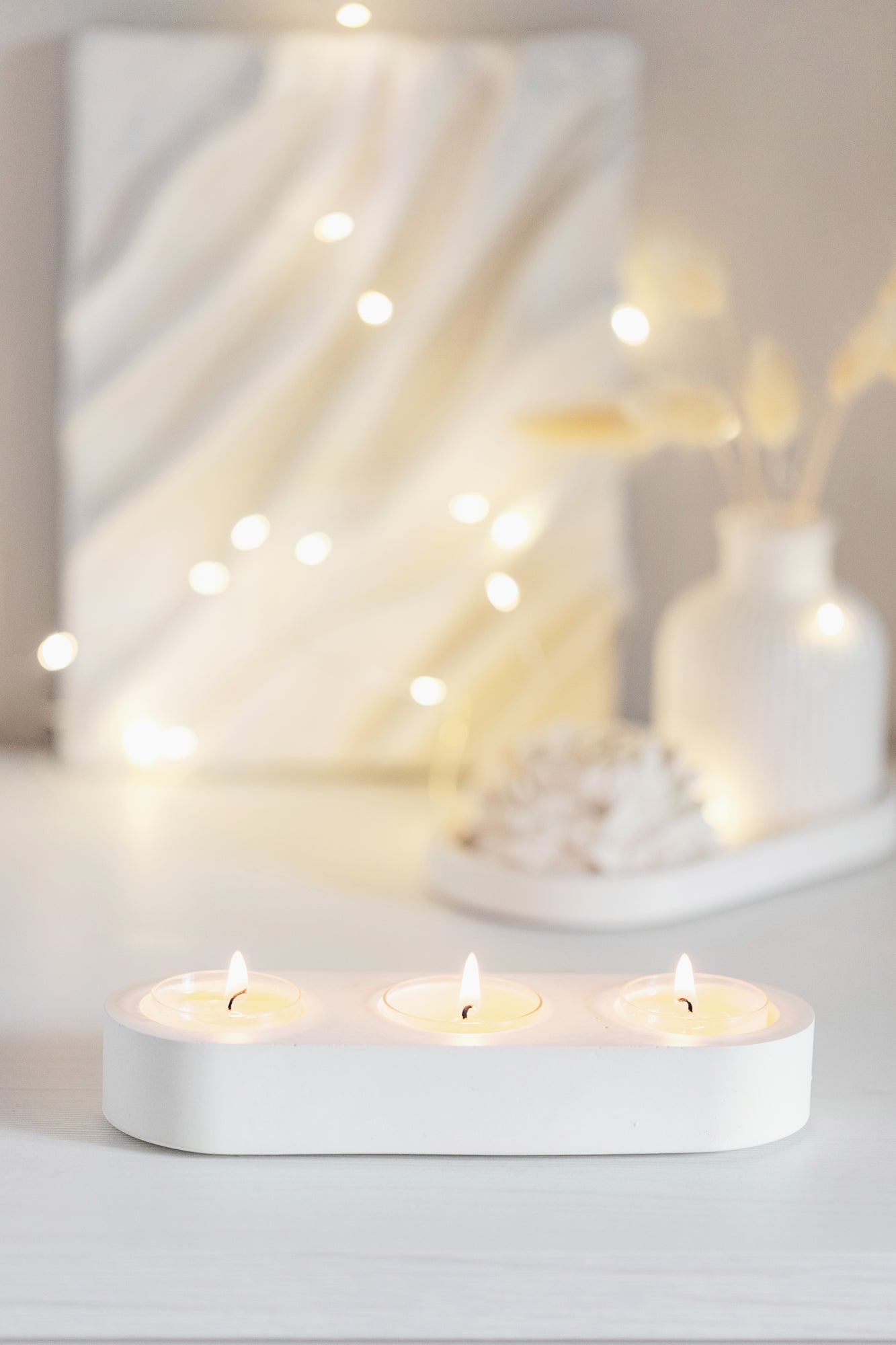 Gips-Teelichthalter für Aroma-Proben und elegante Wohnkultur