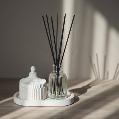 Luxury Home Fragrance Gift Set – Candle & Reed Diffuser with Gypsum Tray