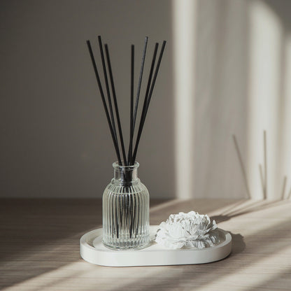 Home Fragrance Gift Set – Reed Diffuser with Gypsum Peony Flower and Tray